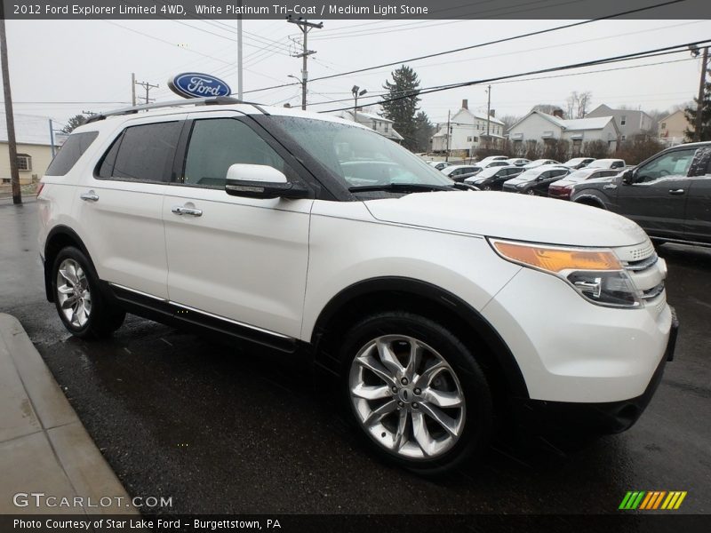 White Platinum Tri-Coat / Medium Light Stone 2012 Ford Explorer Limited 4WD