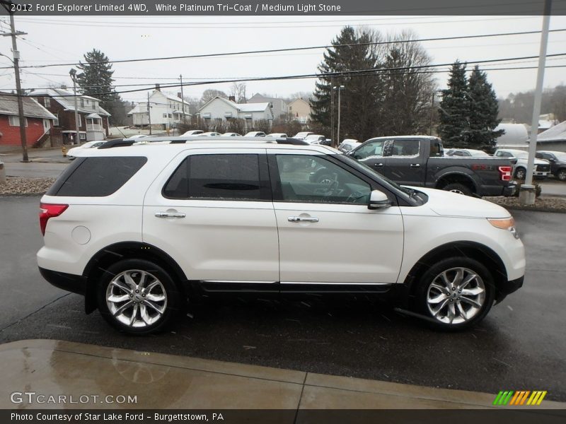 White Platinum Tri-Coat / Medium Light Stone 2012 Ford Explorer Limited 4WD