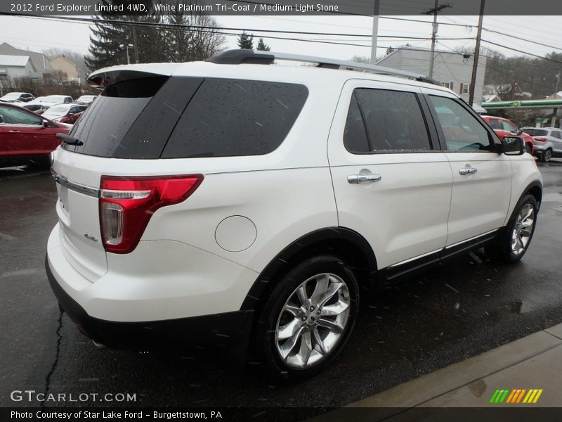 White Platinum Tri-Coat / Medium Light Stone 2012 Ford Explorer Limited 4WD