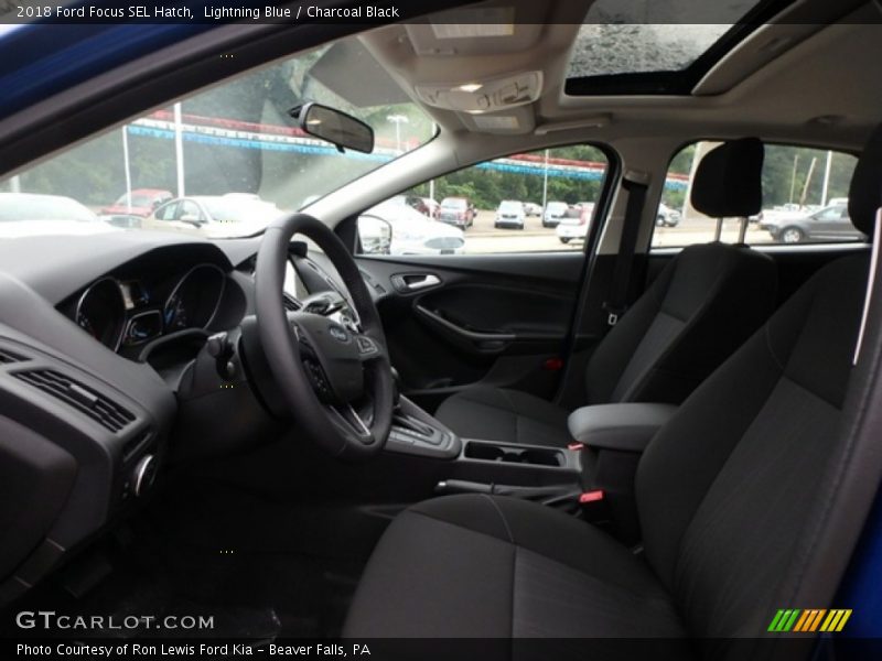 Lightning Blue / Charcoal Black 2018 Ford Focus SEL Hatch