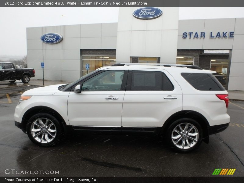 White Platinum Tri-Coat / Medium Light Stone 2012 Ford Explorer Limited 4WD