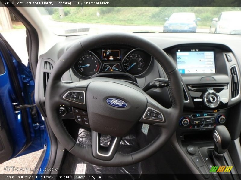 Lightning Blue / Charcoal Black 2018 Ford Focus SEL Hatch