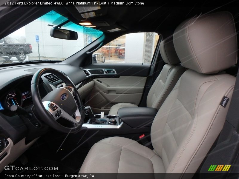 White Platinum Tri-Coat / Medium Light Stone 2012 Ford Explorer Limited 4WD