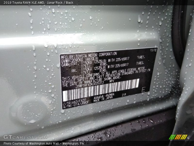 2019 RAV4 XLE AWD Lunar Rock Color Code 6X3