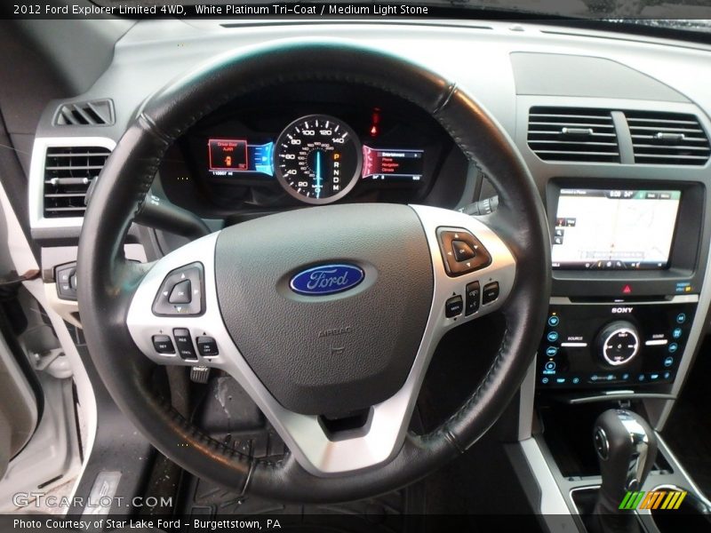 White Platinum Tri-Coat / Medium Light Stone 2012 Ford Explorer Limited 4WD