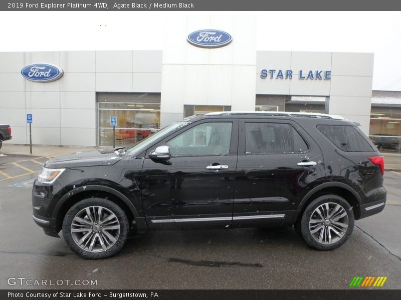 Agate Black / Medium Black 2019 Ford Explorer Platinum 4WD
