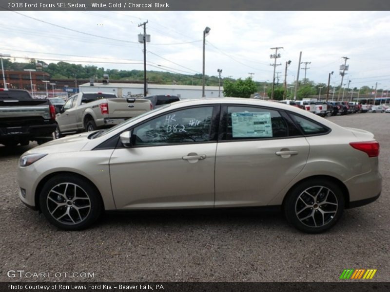 White Gold / Charcoal Black 2018 Ford Focus SEL Sedan