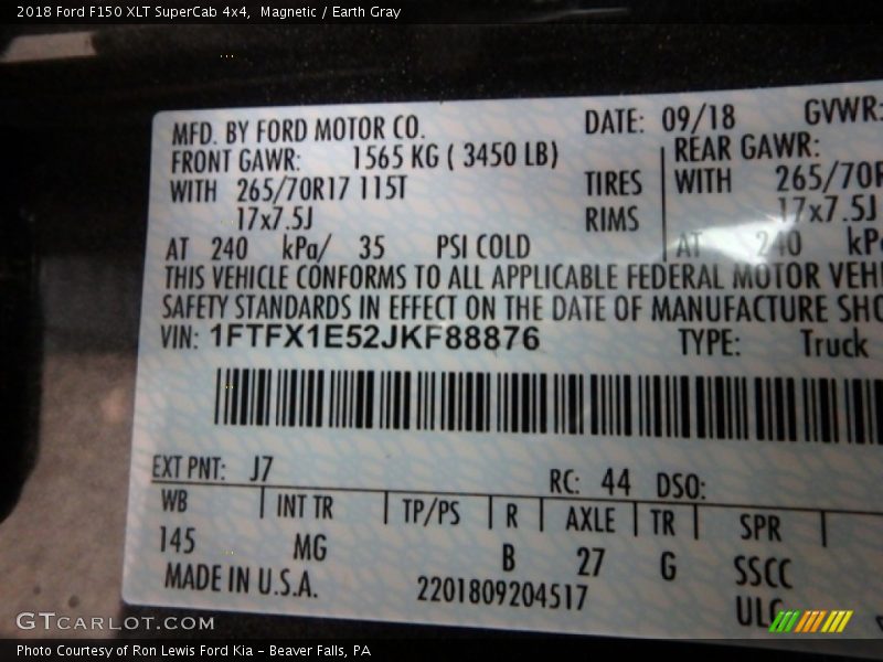 Magnetic / Earth Gray 2018 Ford F150 XLT SuperCab 4x4