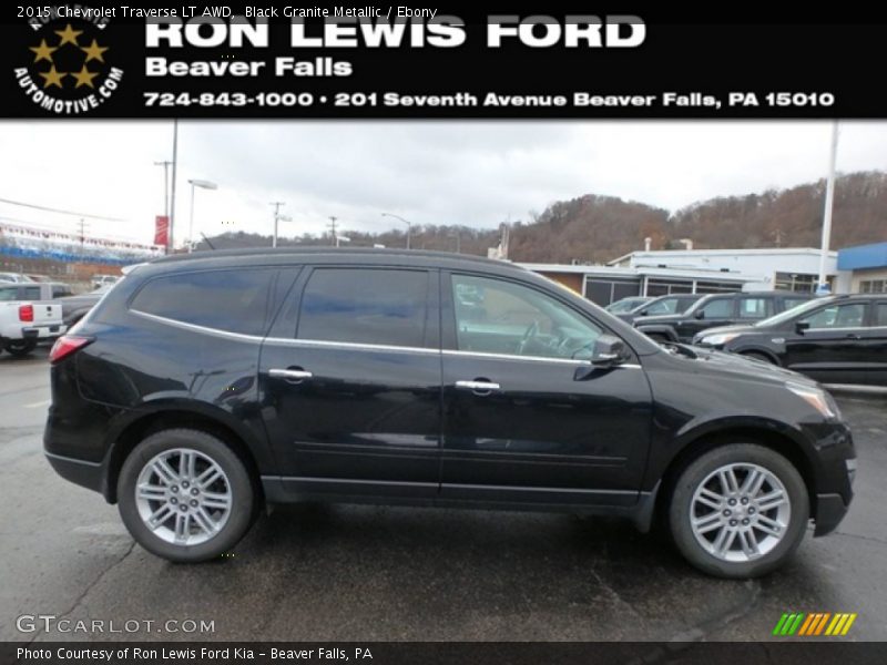 Black Granite Metallic / Ebony 2015 Chevrolet Traverse LT AWD