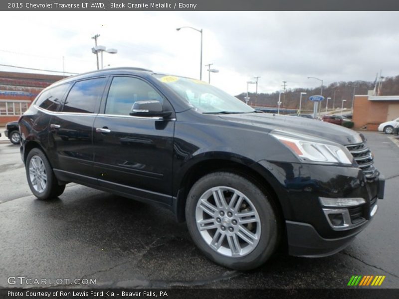 Black Granite Metallic / Ebony 2015 Chevrolet Traverse LT AWD