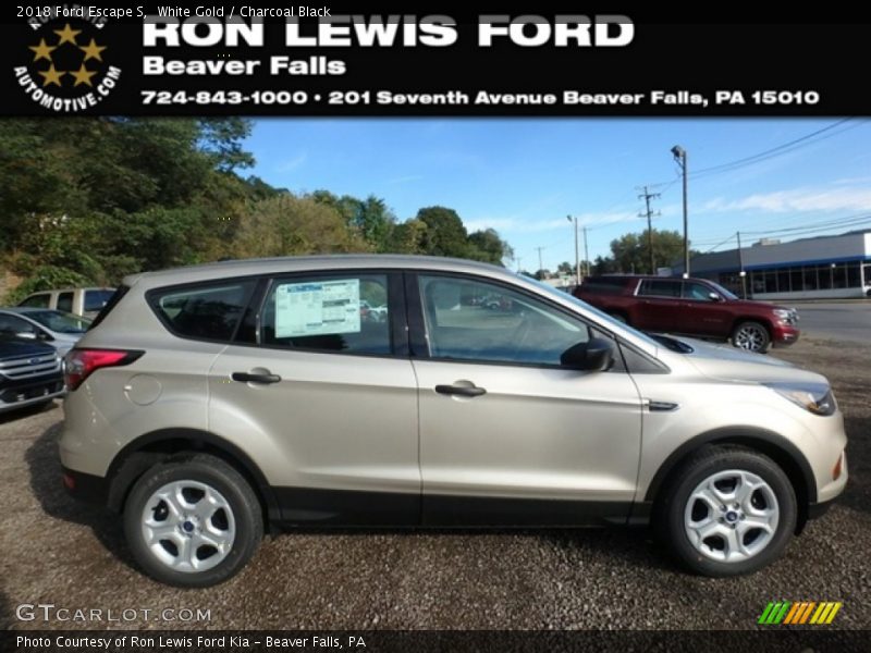 White Gold / Charcoal Black 2018 Ford Escape S