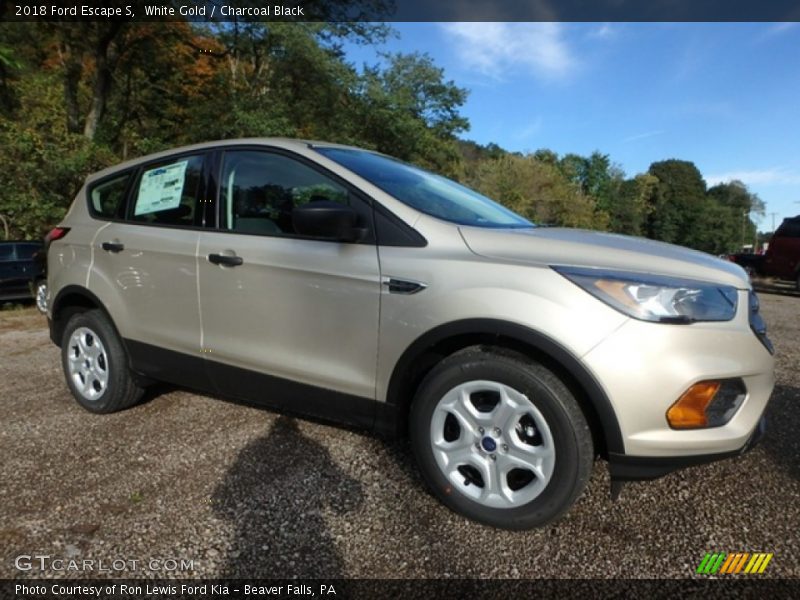 White Gold / Charcoal Black 2018 Ford Escape S