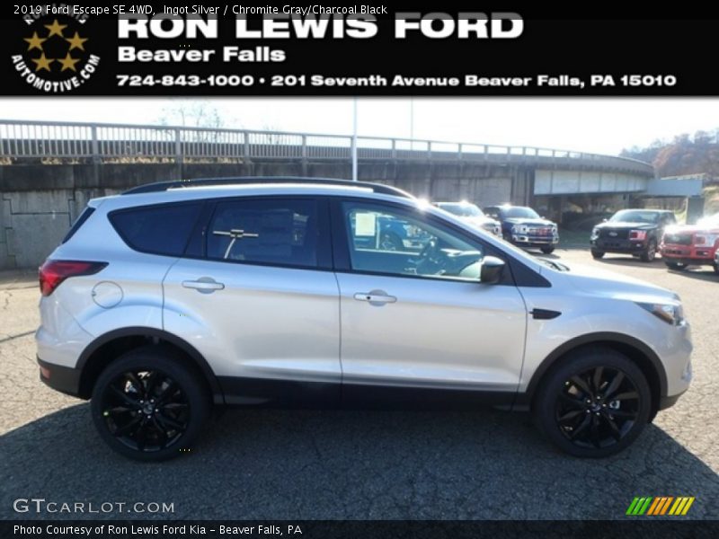 Ingot Silver / Chromite Gray/Charcoal Black 2019 Ford Escape SE 4WD