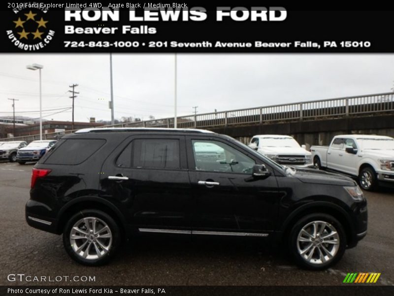 Agate Black / Medium Black 2019 Ford Explorer Limited 4WD