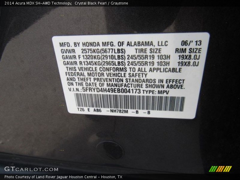 Crystal Black Pearl / Graystone 2014 Acura MDX SH-AWD Technology