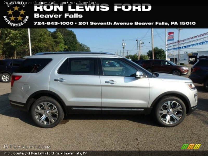 Ingot Silver / Ebony Black 2018 Ford Explorer Platinum 4WD