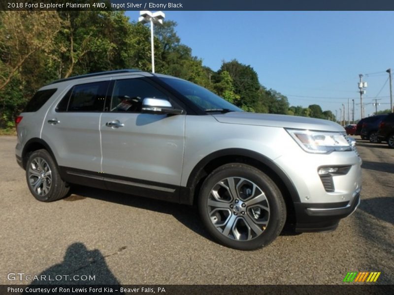 Ingot Silver / Ebony Black 2018 Ford Explorer Platinum 4WD