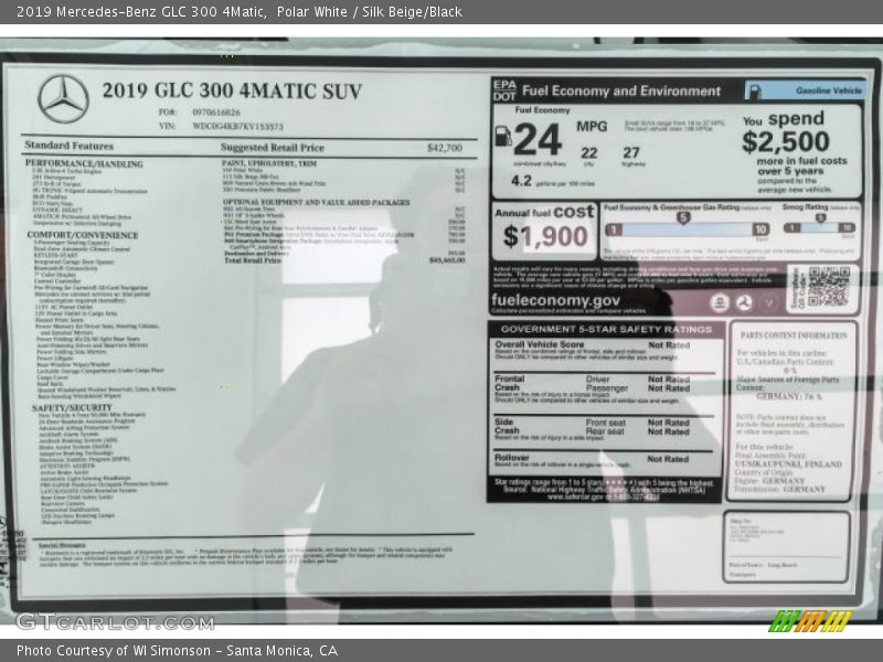 Polar White / Silk Beige/Black 2019 Mercedes-Benz GLC 300 4Matic
