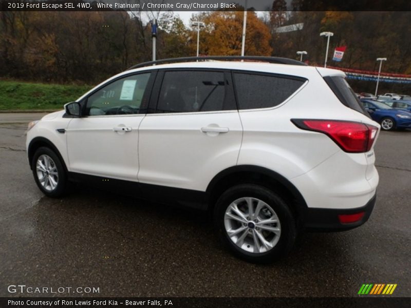 White Platinum / Chromite Gray/Charcoal Black 2019 Ford Escape SEL 4WD