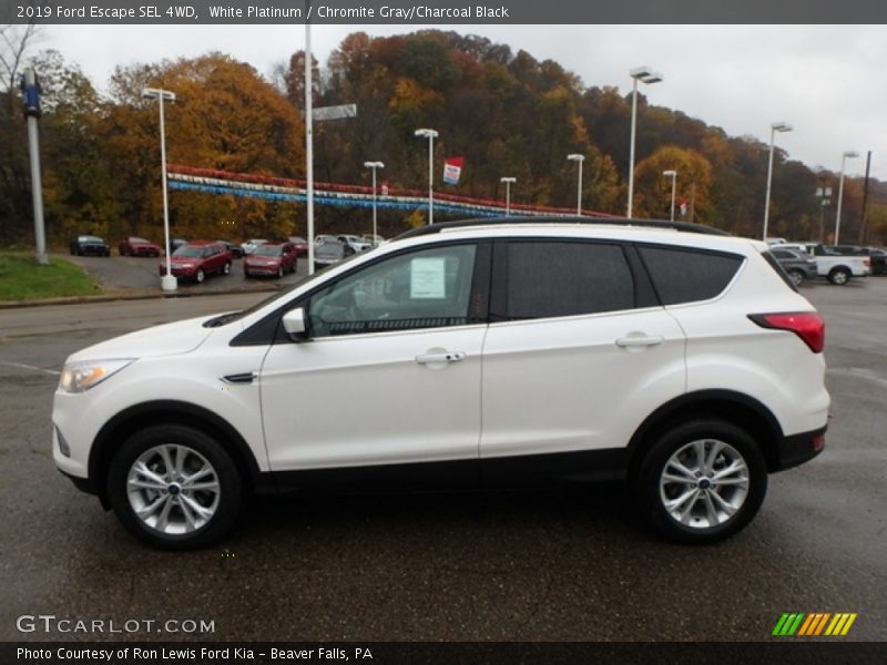 White Platinum / Chromite Gray/Charcoal Black 2019 Ford Escape SEL 4WD