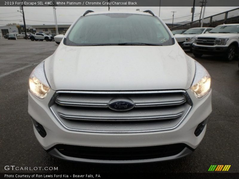 White Platinum / Chromite Gray/Charcoal Black 2019 Ford Escape SEL 4WD