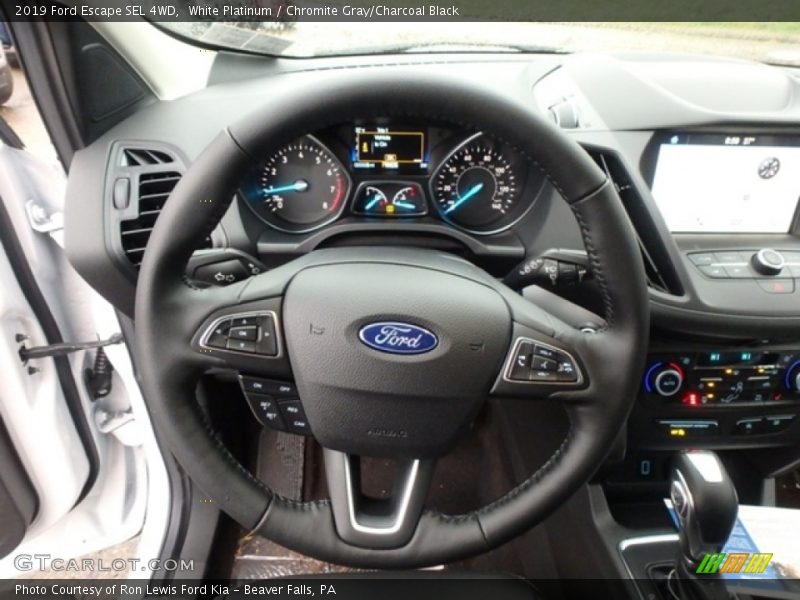 White Platinum / Chromite Gray/Charcoal Black 2019 Ford Escape SEL 4WD