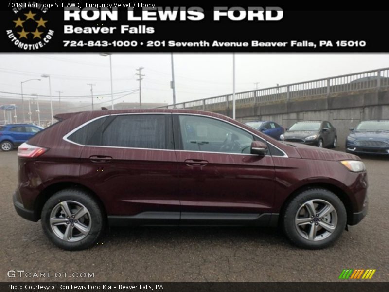 Burgundy Velvet / Ebony 2019 Ford Edge SEL AWD