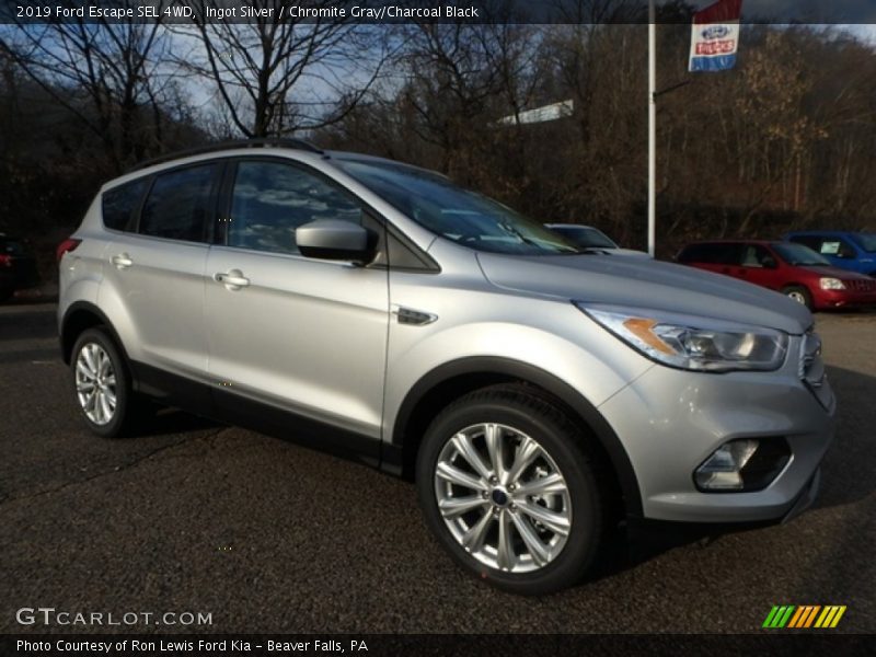 Ingot Silver / Chromite Gray/Charcoal Black 2019 Ford Escape SEL 4WD
