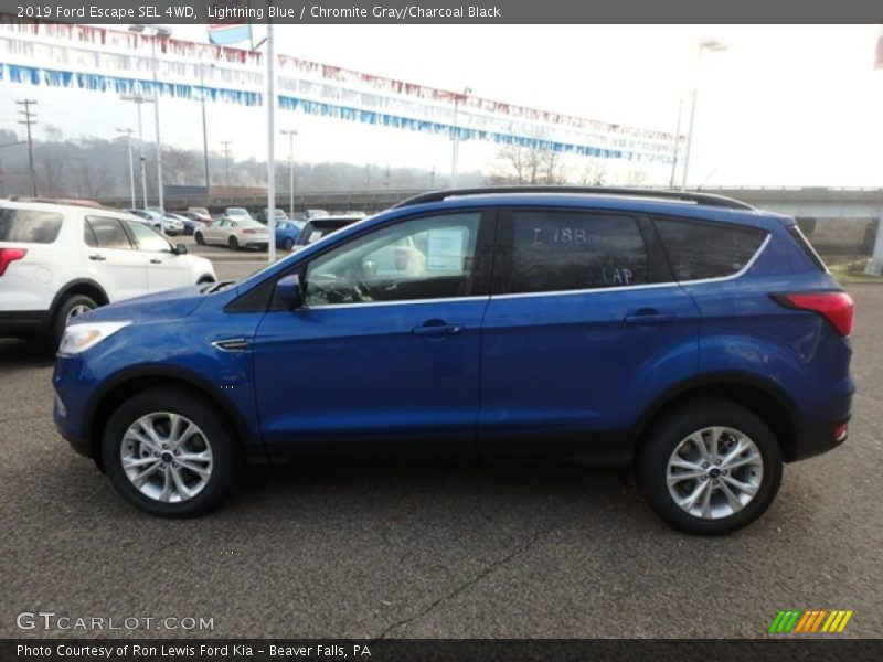 Lightning Blue / Chromite Gray/Charcoal Black 2019 Ford Escape SEL 4WD