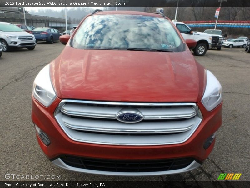 Sedona Orange / Medium Light Stone 2019 Ford Escape SEL 4WD