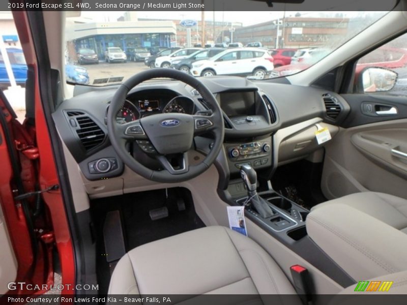 Sedona Orange / Medium Light Stone 2019 Ford Escape SEL 4WD