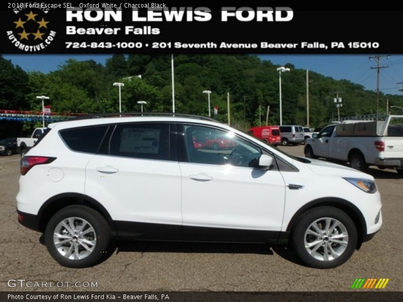 Oxford White / Charcoal Black 2018 Ford Escape SEL