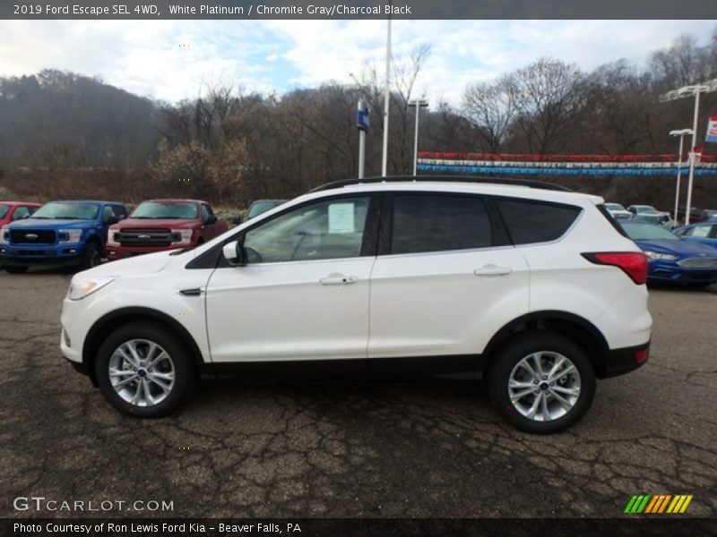 White Platinum / Chromite Gray/Charcoal Black 2019 Ford Escape SEL 4WD