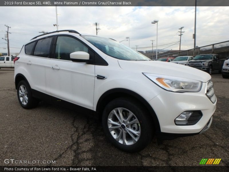 White Platinum / Chromite Gray/Charcoal Black 2019 Ford Escape SEL 4WD