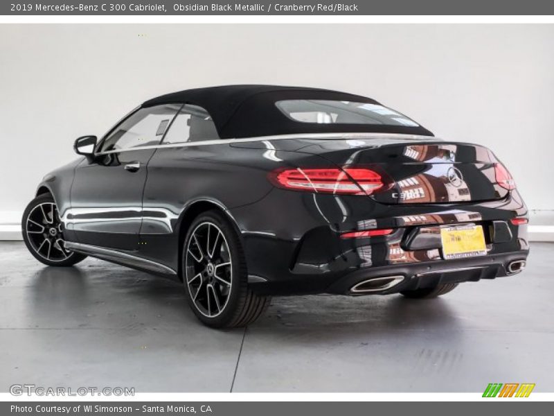 Obsidian Black Metallic / Cranberry Red/Black 2019 Mercedes-Benz C 300 Cabriolet