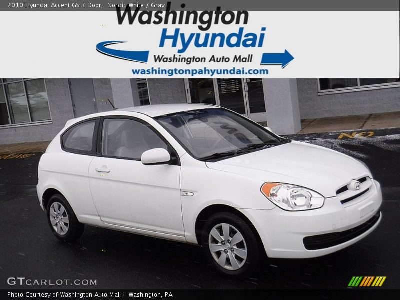 Nordic White / Gray 2010 Hyundai Accent GS 3 Door