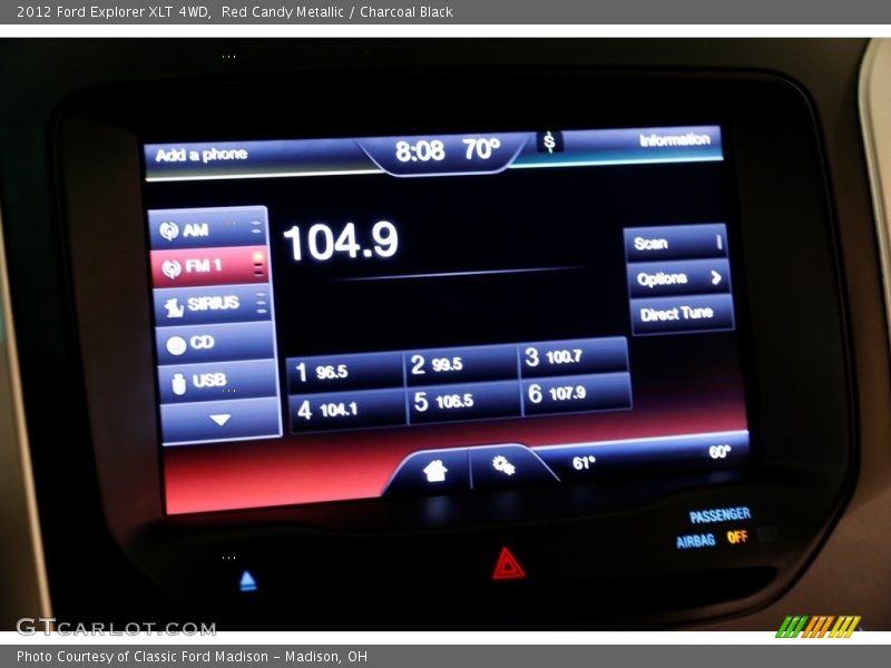 Red Candy Metallic / Charcoal Black 2012 Ford Explorer XLT 4WD