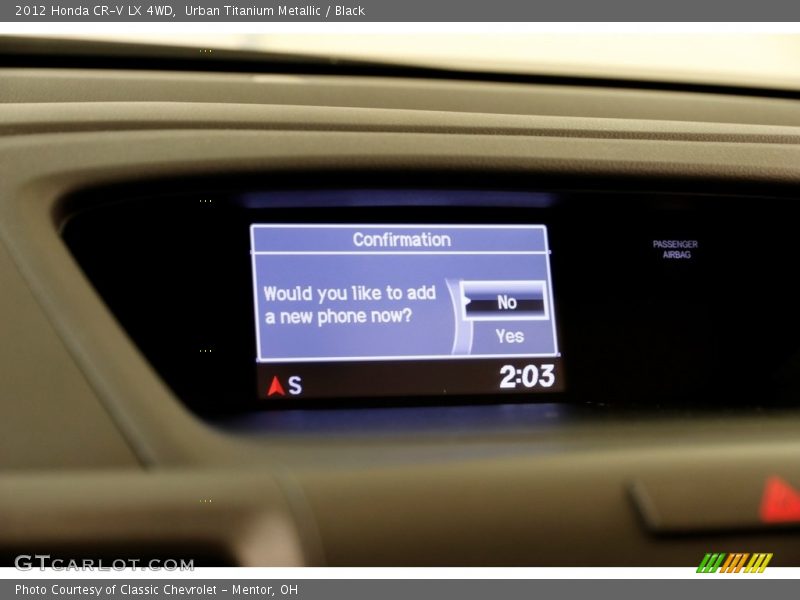 Urban Titanium Metallic / Black 2012 Honda CR-V LX 4WD