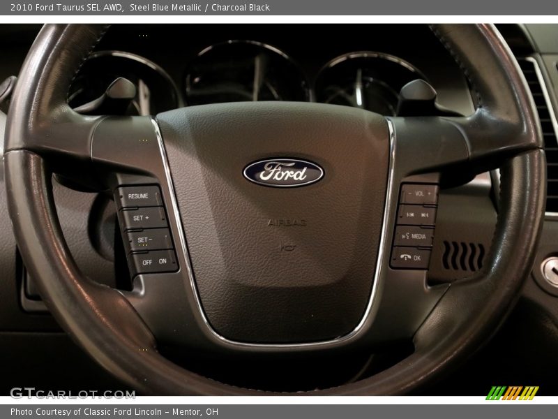 Steel Blue Metallic / Charcoal Black 2010 Ford Taurus SEL AWD