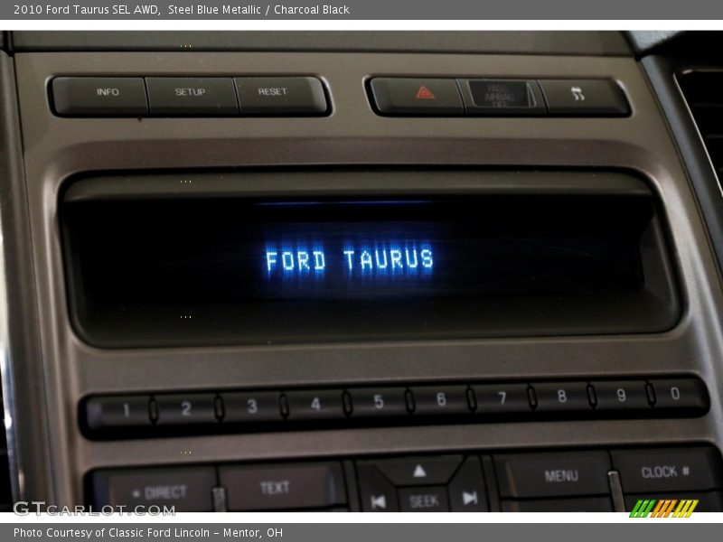 Steel Blue Metallic / Charcoal Black 2010 Ford Taurus SEL AWD
