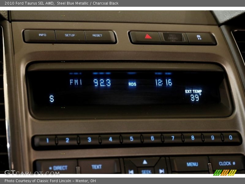 Steel Blue Metallic / Charcoal Black 2010 Ford Taurus SEL AWD