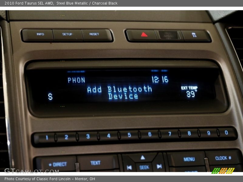 Steel Blue Metallic / Charcoal Black 2010 Ford Taurus SEL AWD