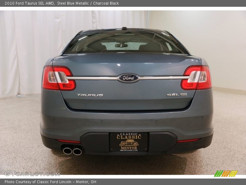 Steel Blue Metallic / Charcoal Black 2010 Ford Taurus SEL AWD