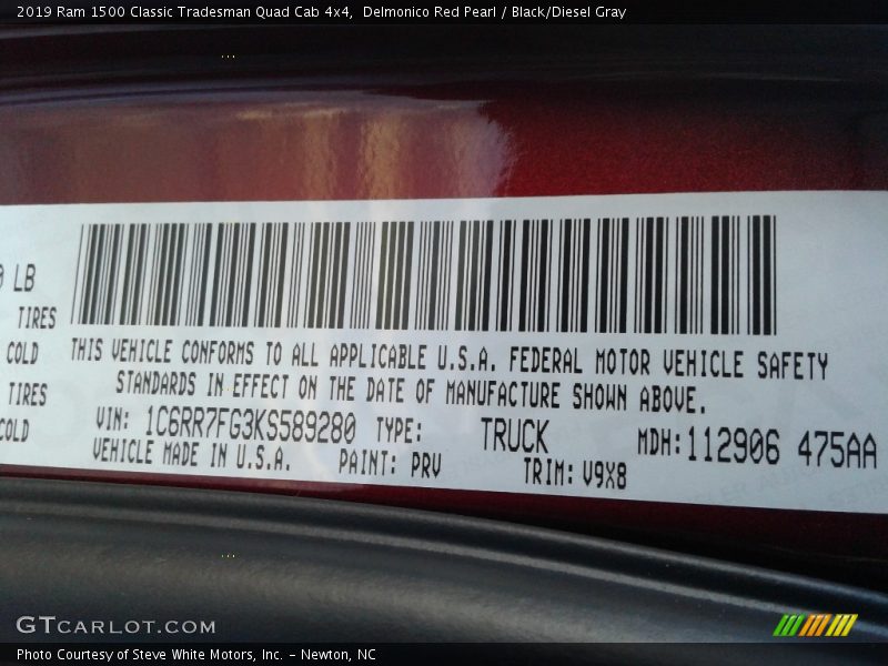 Delmonico Red Pearl / Black/Diesel Gray 2019 Ram 1500 Classic Tradesman Quad Cab 4x4