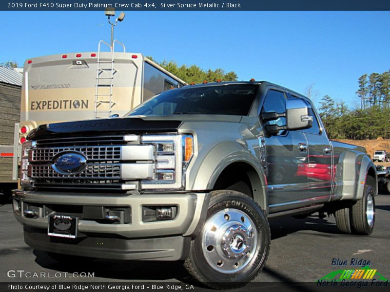 Silver Spruce Metallic / Black 2019 Ford F450 Super Duty Platinum Crew Cab 4x4