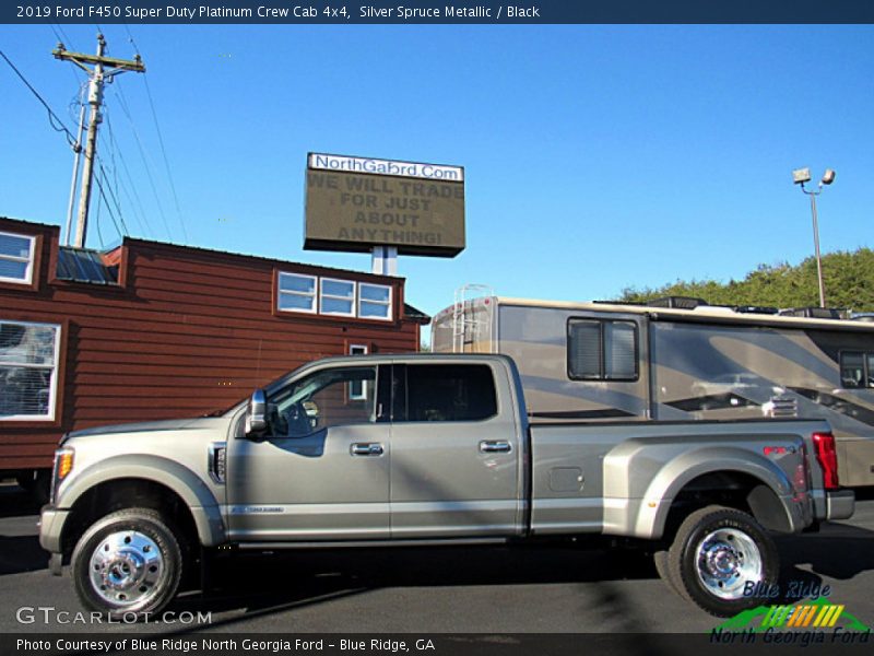Silver Spruce Metallic / Black 2019 Ford F450 Super Duty Platinum Crew Cab 4x4