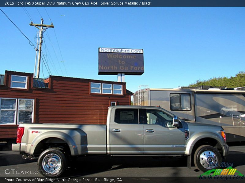 Silver Spruce Metallic / Black 2019 Ford F450 Super Duty Platinum Crew Cab 4x4