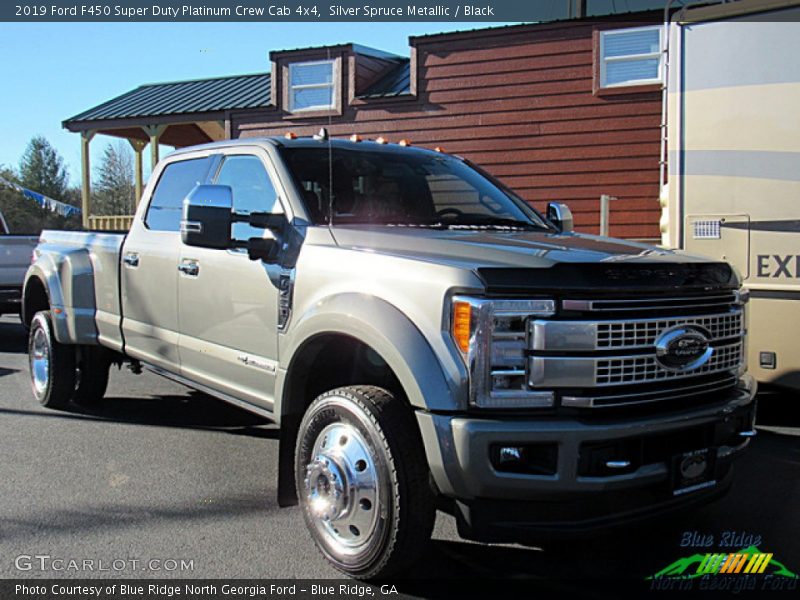 Silver Spruce Metallic / Black 2019 Ford F450 Super Duty Platinum Crew Cab 4x4