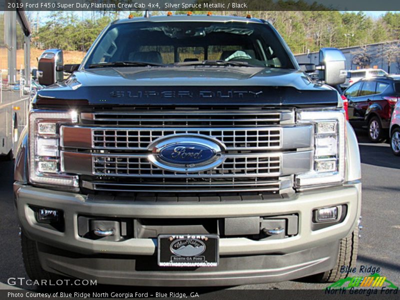 Silver Spruce Metallic / Black 2019 Ford F450 Super Duty Platinum Crew Cab 4x4