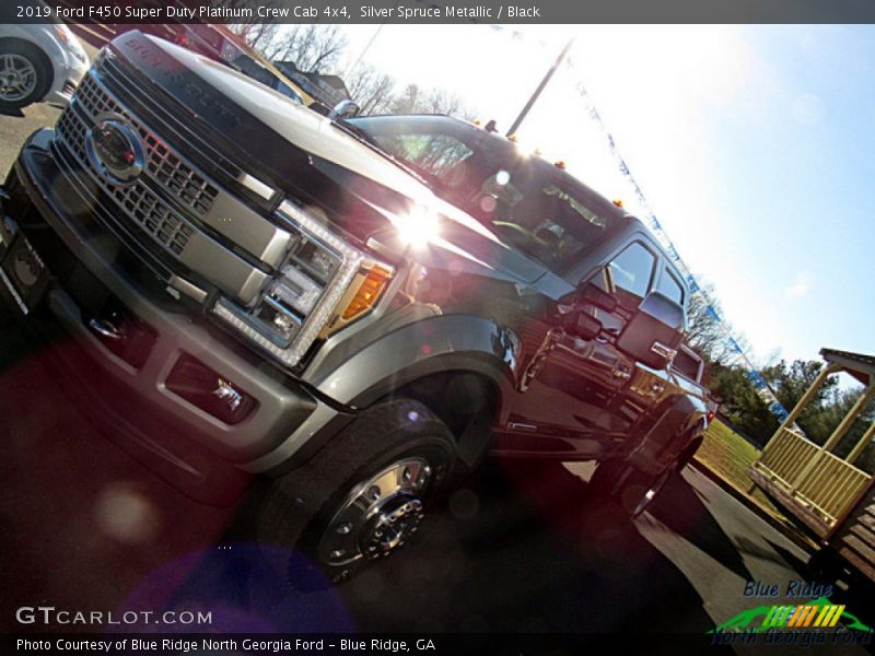 Silver Spruce Metallic / Black 2019 Ford F450 Super Duty Platinum Crew Cab 4x4